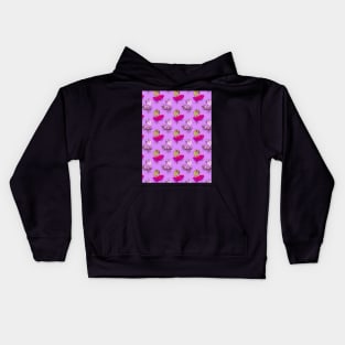 Fuchsia Flowers violet Kids Hoodie